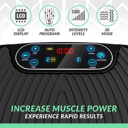Bluefin Fitness Dual Motor 3D Vibration Platform with Bluetooth Speakers - Black (New, Damaged Retail Box)