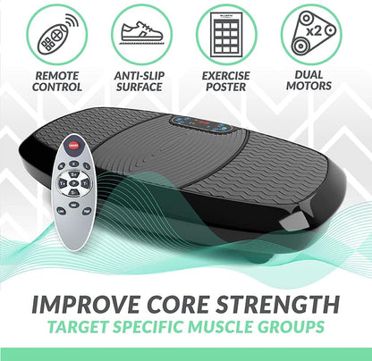 Bluefin Fitness Dual Motor 3D Vibration Platform with Bluetooth Speakers - Black (New, Damaged Retail Box)