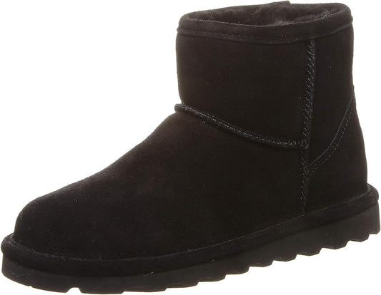 BEARPAW Alyssa 2130W Women's Comfortable Slip On Winter Ankle Boot, Rubber Sole (Like New)