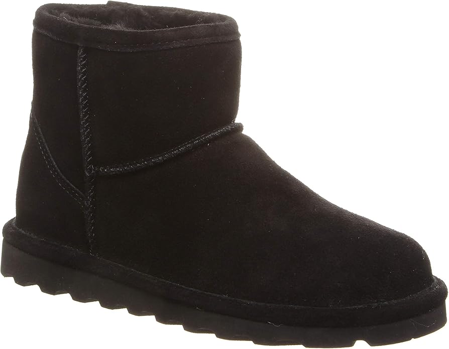 BEARPAW Alyssa 2130W Women's Comfortable Slip On Winter Ankle Boot, Rubber Sole (Like New)