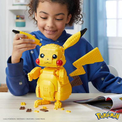 Mega Bloks FVK81 Pokemon Jumbo Pikachu Plastic Building Toy Set for Kid, 806 pcs (Like New)