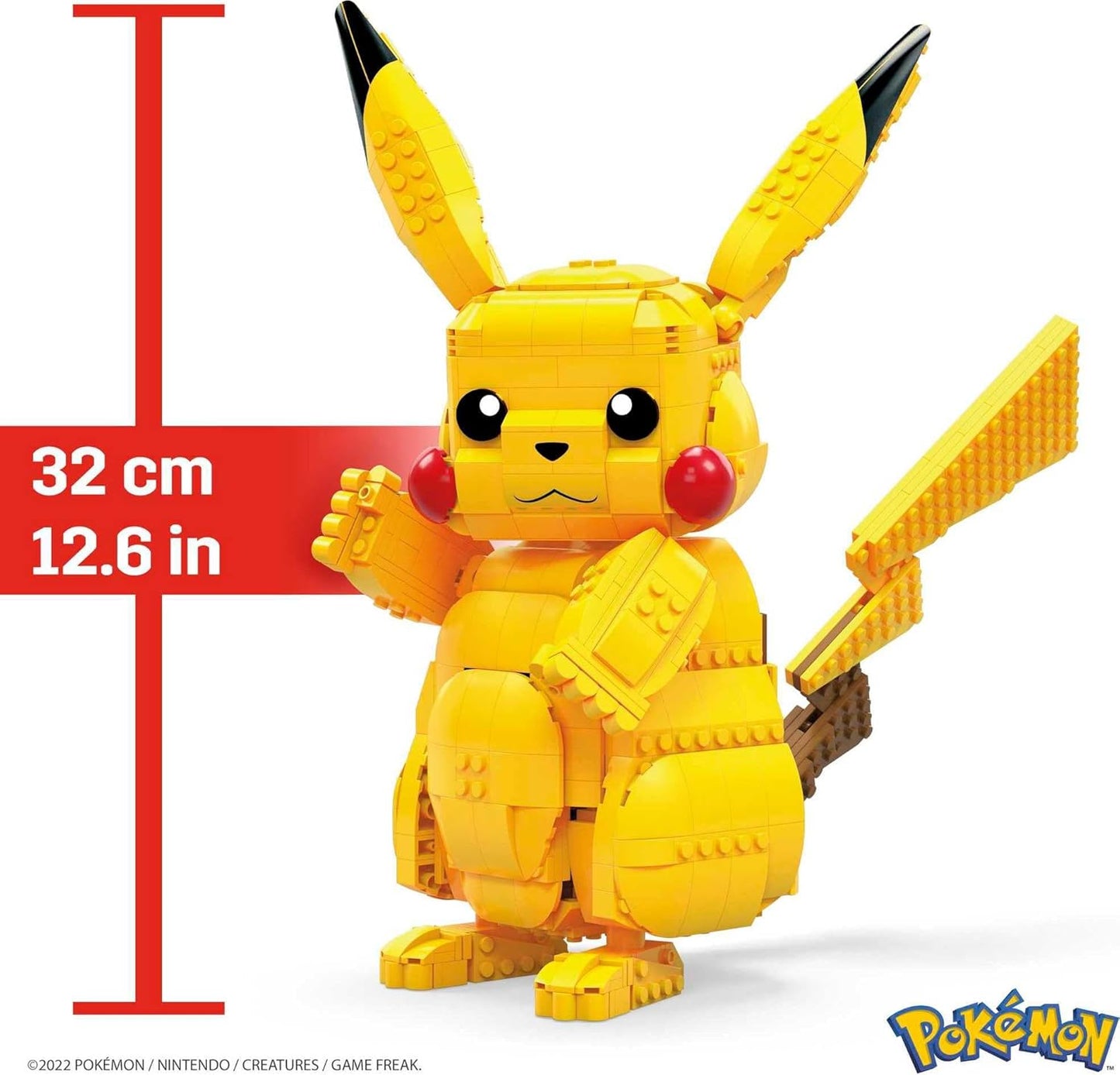 Mega Bloks FVK81 Pokemon Jumbo Pikachu Plastic Building Toy Set for Kid, 806 pcs (Like New)