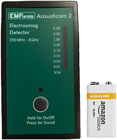 EMFields Rechargeable Acousticom EMF Meter w/ Battery & Case, 2 Pocket-Sized, 6V (Used, No Retail Box)