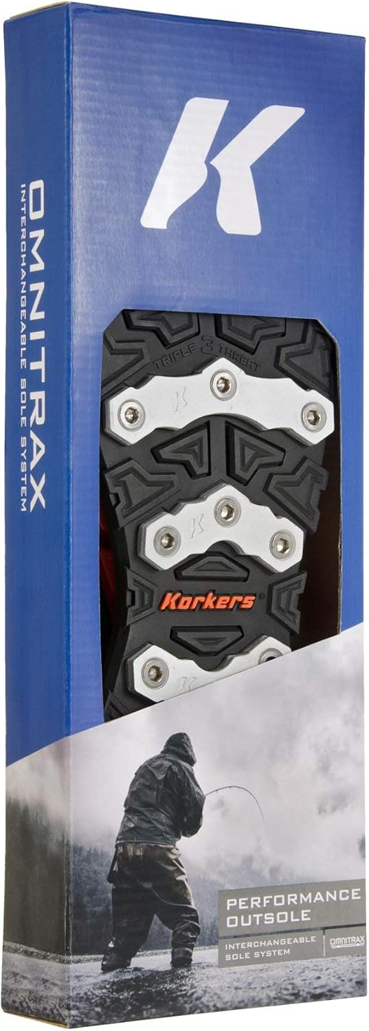 Korkers OmniTrax v3.0 Interchangeable Wader Boots, Triple Threat Aluminum Bar (Like New)