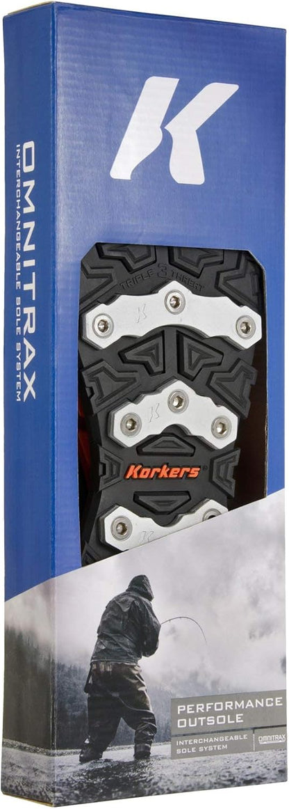 Korkers OmniTrax v3.0 Interchangeable Wader Boots, Triple Threat Aluminum Bar (Like New)