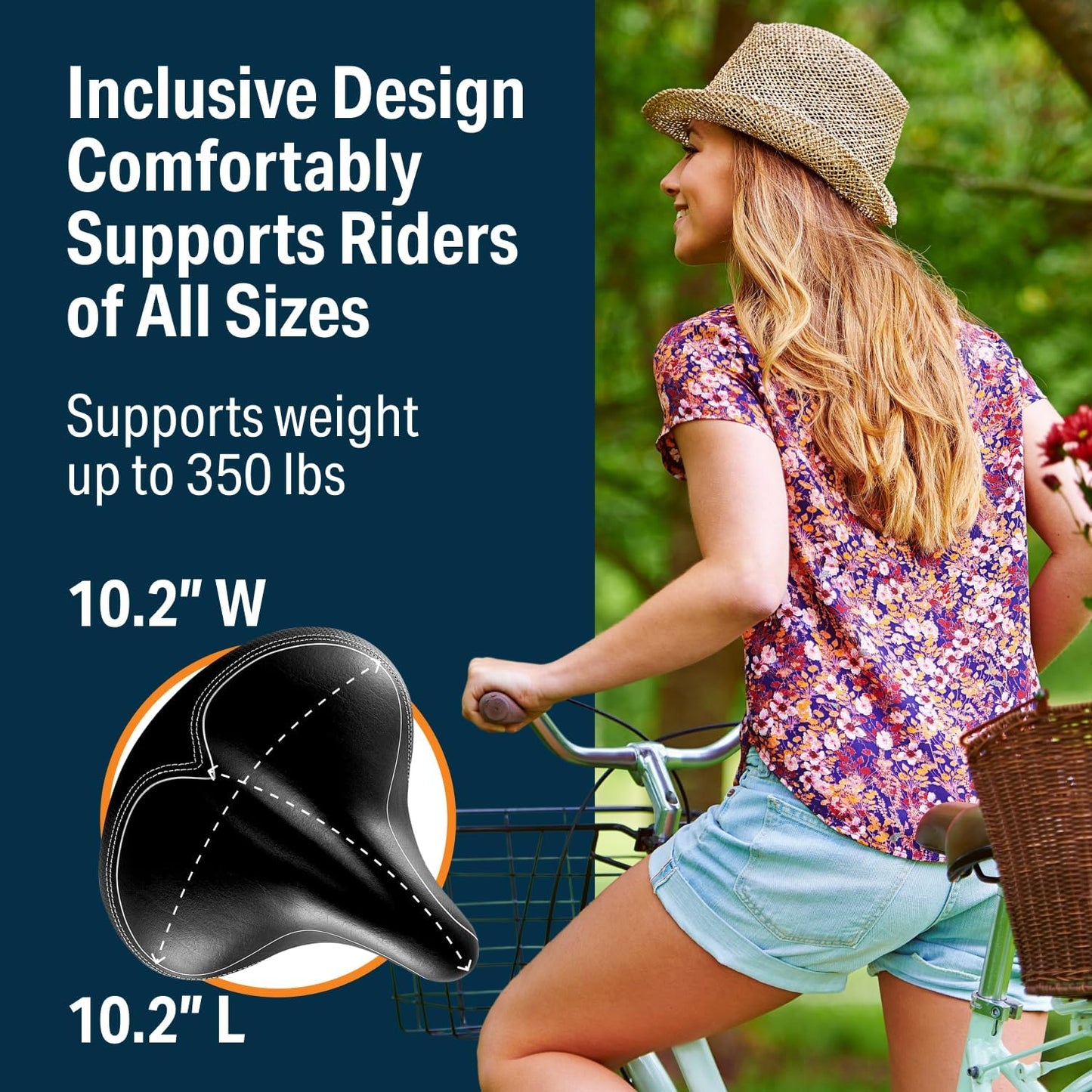 Bikeroo Wide Cruiser Bicycles Saddle, Steel Spring and Elastomer Suspension (Like New, No Retail Box)
