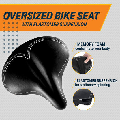 Bikeroo Oversized Rubber Bike Seat, Compatible with Peloton, Exercise - Black (Used)