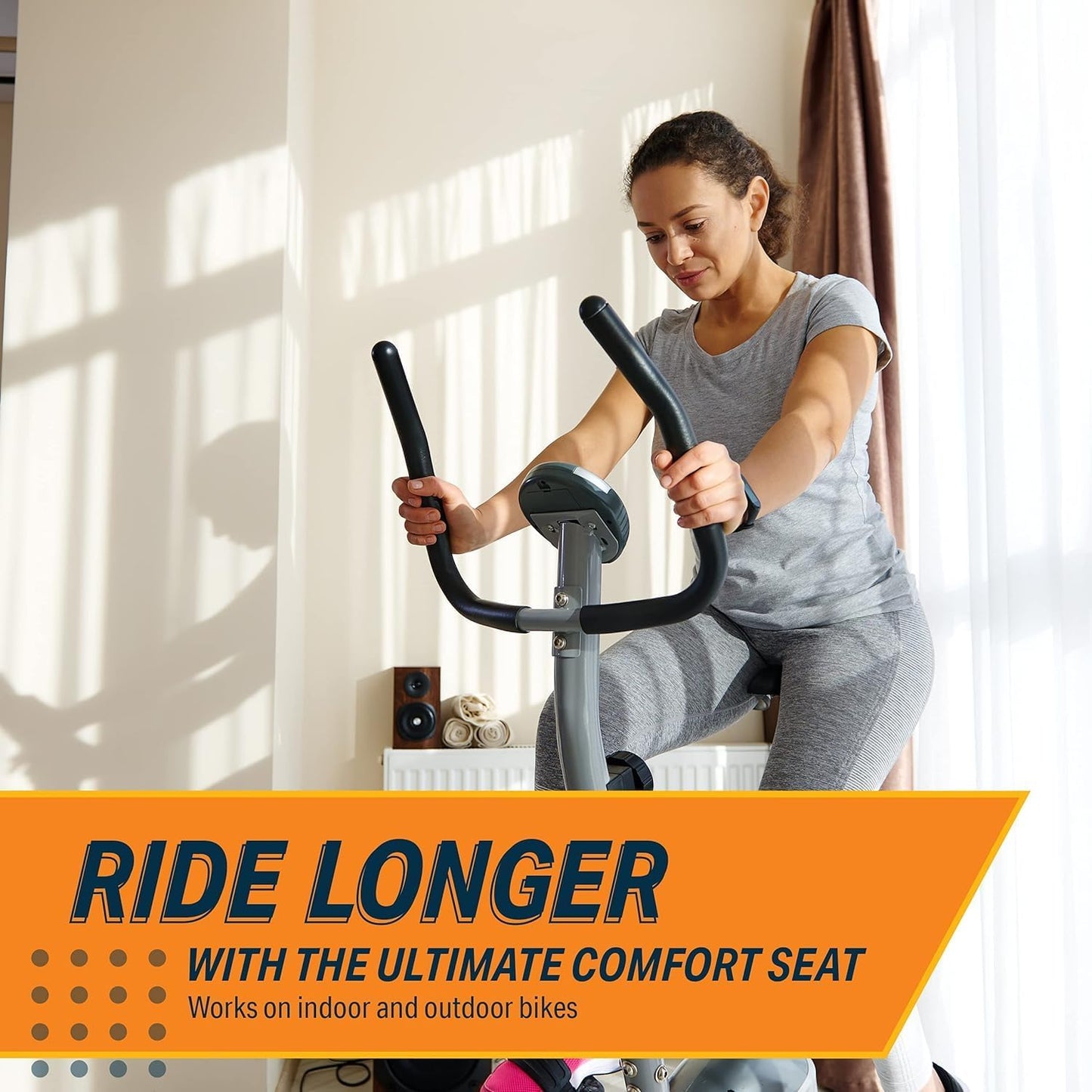 Bikeroo Oversized Rubber Bike Seat, Compatible with Peloton, Exercise - Black (Used)