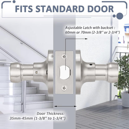 Probrico Interior Passage Modern Door Lock for Hallway/Closets, Adjustable Latch (Like New)