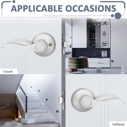 Probrico Interior Passage Modern Door Lock for Hallway/Closets, Adjustable Latch (Like New)