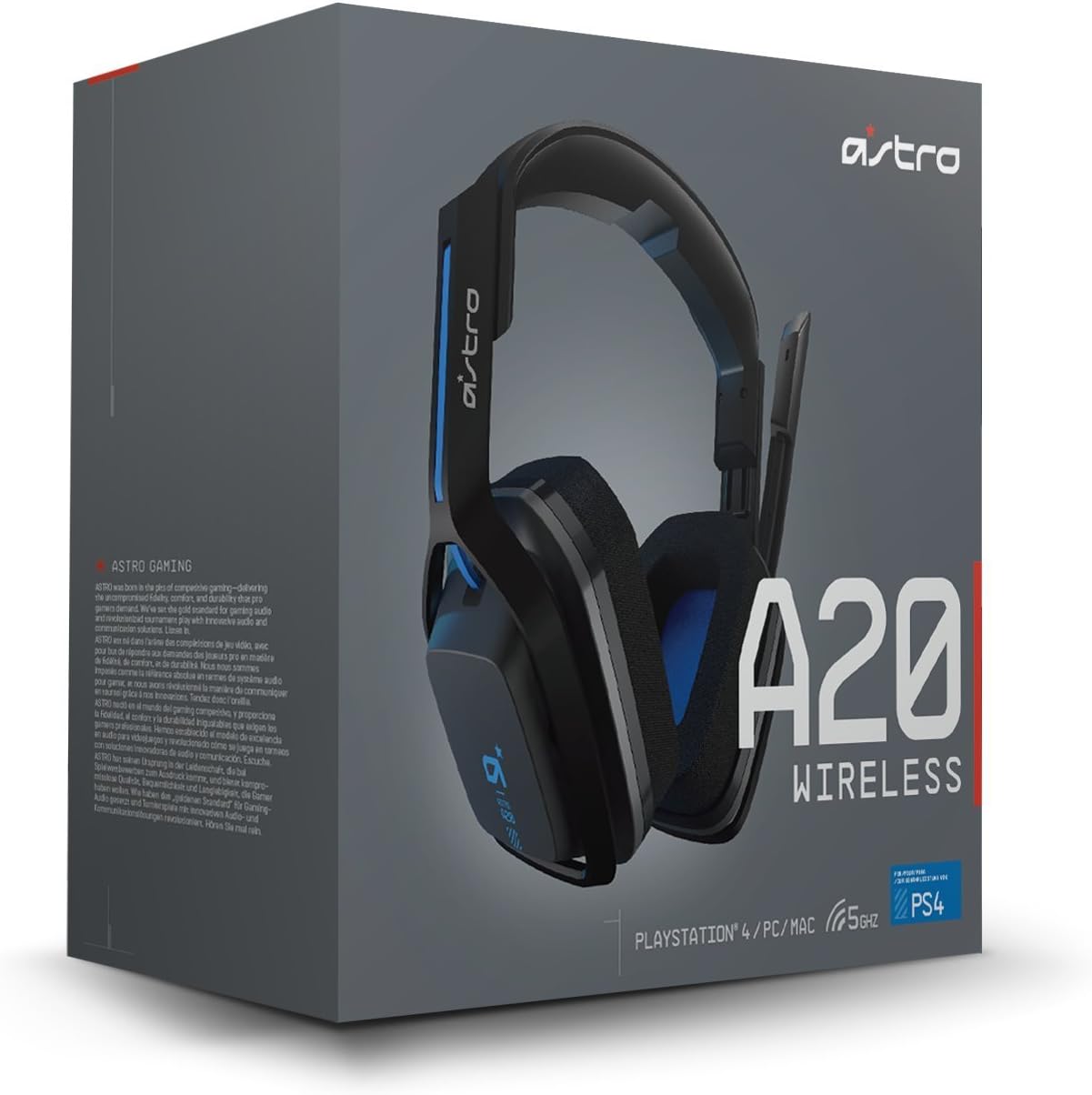 ASTRO Gaming Logitech A20 Wireless Headset, 15 Hours Battery Life - Black/Blue (Like New, No Retail Box)