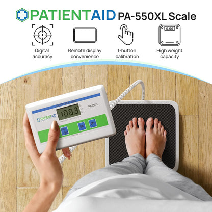 Patient Aid Medical Grade Portable Floor Scale, 12in x 12.5in Platform - 550 max (Like New)