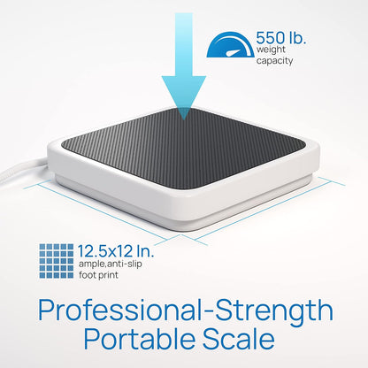 Patient Aid Medical Grade Portable Floor Scale, 12in x 12.5in Platform - 550 max (Like New)