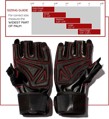 Dark Iron Weightlifting Gloves for Comfortable Workout Grip w/ Lock Wrist Wrap (Like New, No Retail Box)
