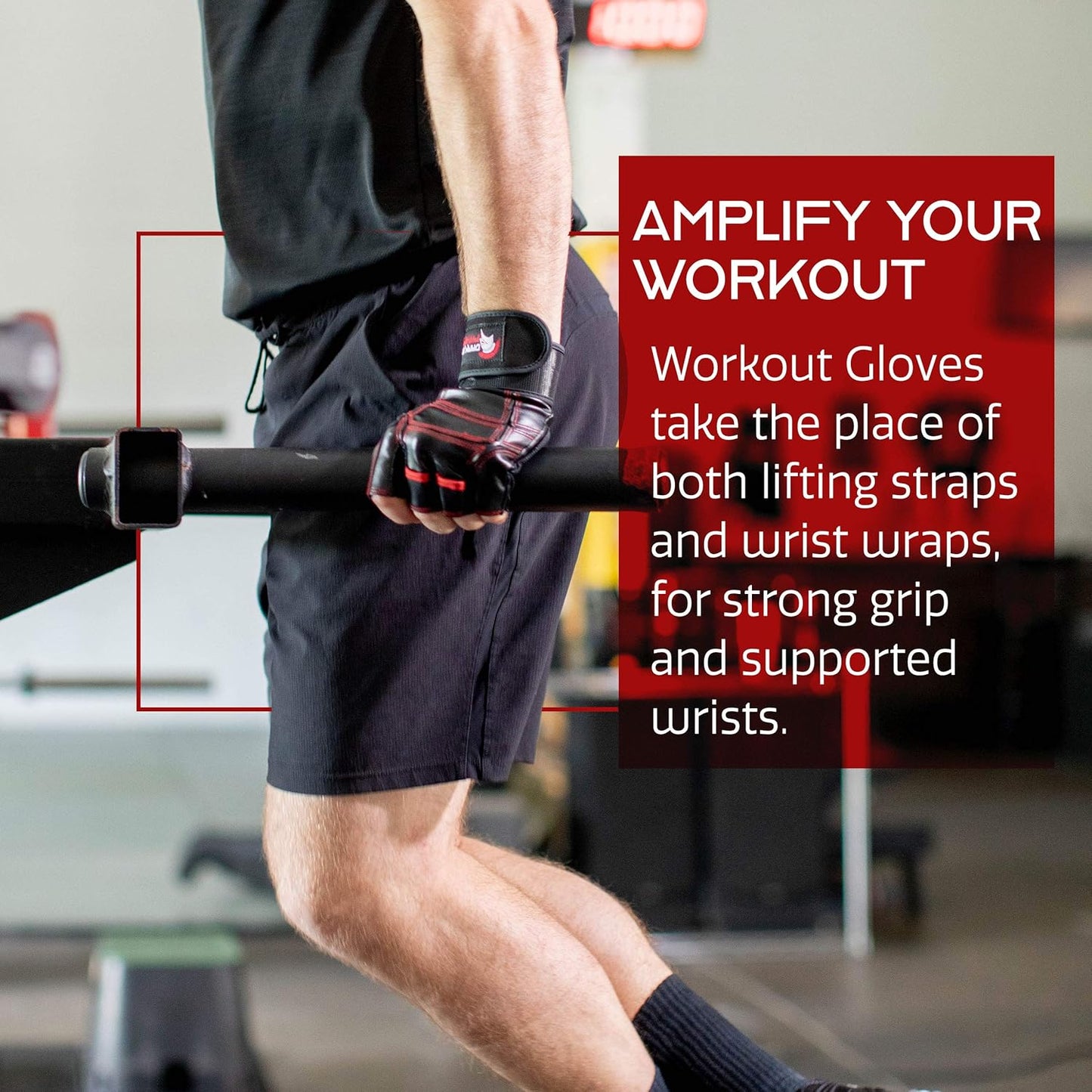 Dark Iron Weightlifting Gloves for Comfortable Workout Grip w/ Lock Wrist Wrap (Like New, No Retail Box)