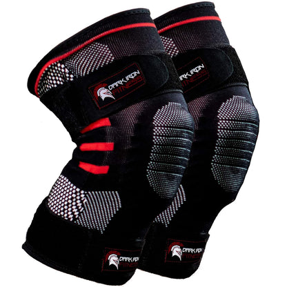 Dark Iron Fitness Adult's Spandex Knee Brace Set with Reinforced Stitching (Like New)