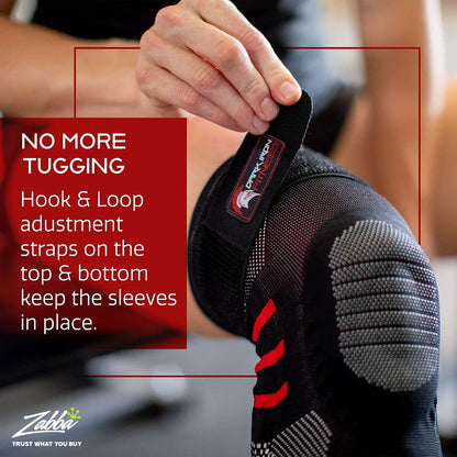 Dark Iron Fitness Adult's Spandex Knee Brace Set with Reinforced Stitching (Like New)