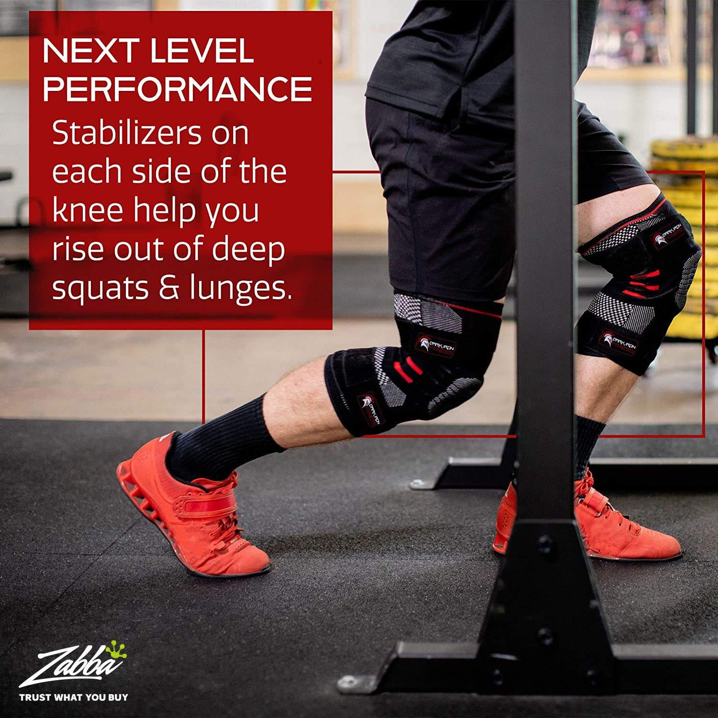 Dark Iron Fitness Adult's Spandex Knee Brace Set with Reinforced Stitching (Like New)