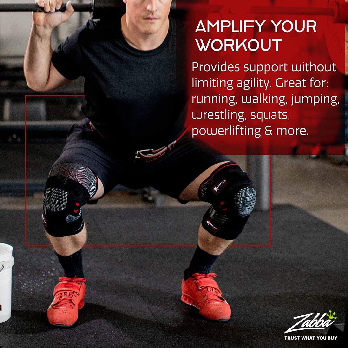 Dark Iron Fitness Adult's Spandex Knee Brace Set with Reinforced Stitching (Like New)