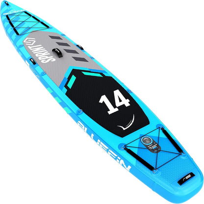Bluefin Sprint 14' Touring/Race Inflatable Stand Up Paddle Board - Blue, 2019-23 (Like New)