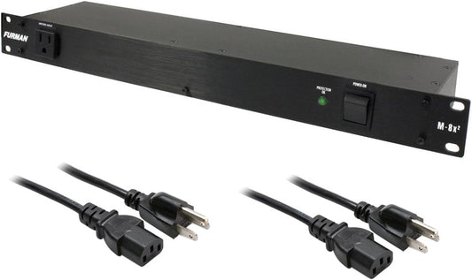 Furman M-8x2 Merit Series 8 Outlet Power Conditioner Surge Protector - 2 Hosa (Like New)