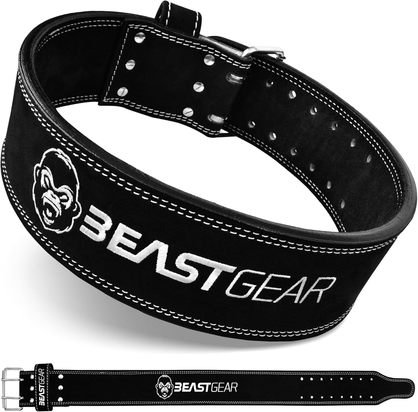 Beast Gear Durable Leather 10mm Weight Lifting Belt for Olympic Powerlifting (Like New, No Retail Box)