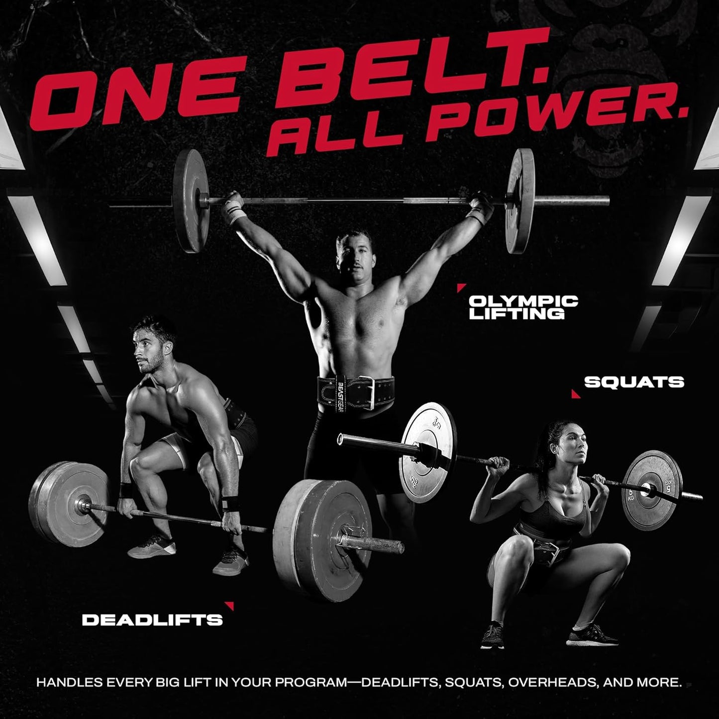Beast Gear Durable Leather 10mm Weight Lifting Belt for Olympic Powerlifting (Like New, No Retail Box)