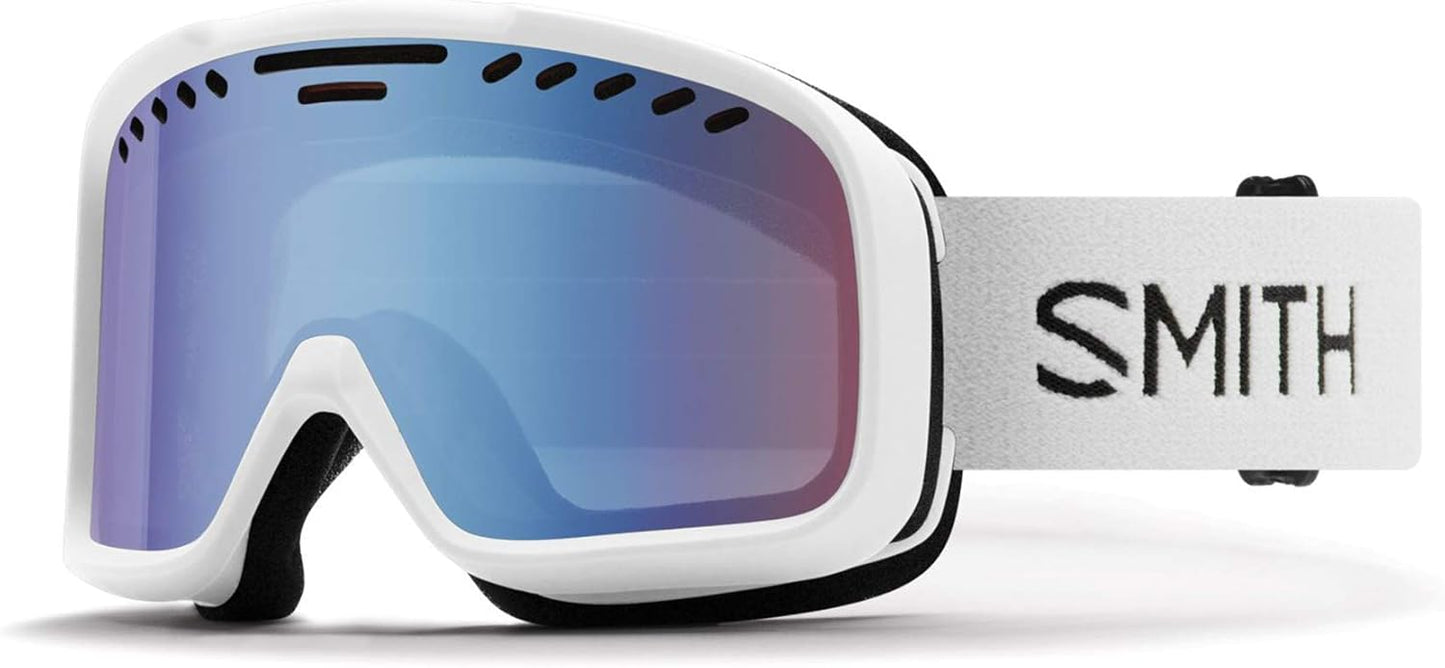 SMITH Optics Project Snow Winter Goggle for Adult - White, Blue Sensor Mirror (Like New)