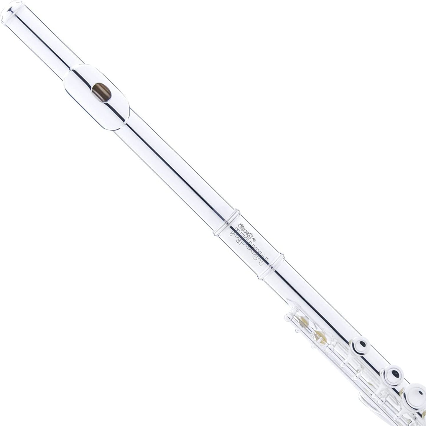 Mendini 16-Key Open Hole C Flute For Beginners with a Case & Stand - Silver- (Used)