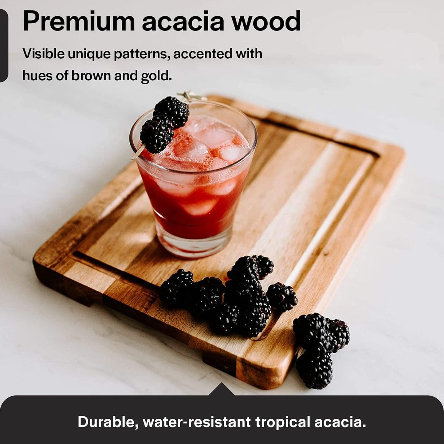 Thirteen Chefs 12" Villa Acacia Small Wood Cutting Board for Fruits & Vegetables (New)