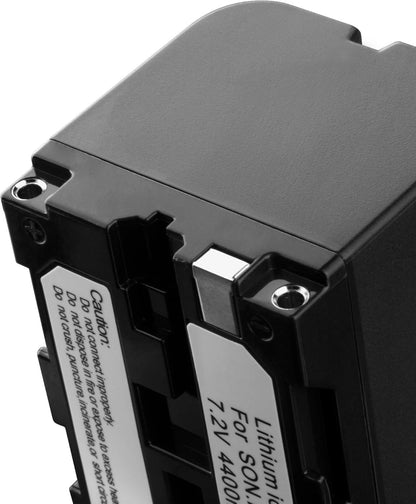 Great Video Maker NP-F750/770 Battery & Charger for Sony Camera, 4400mAh, 2-Pack (Like New)