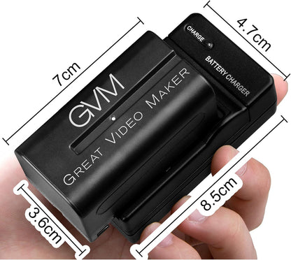 Great Video Maker NP-F750/770 Battery & Charger for Sony Camera, 4400mAh, 2-Pack (Like New)