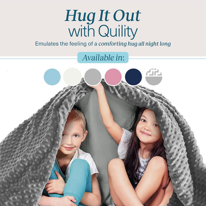 Quility Weighted Blanket for Kids and Toddlers - Twin Size (48" x 72"), Grey (Like New)