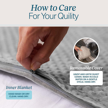 Quility Weighted Blanket for Kids and Toddlers - Twin Size (48" x 72"), Grey (Like New)