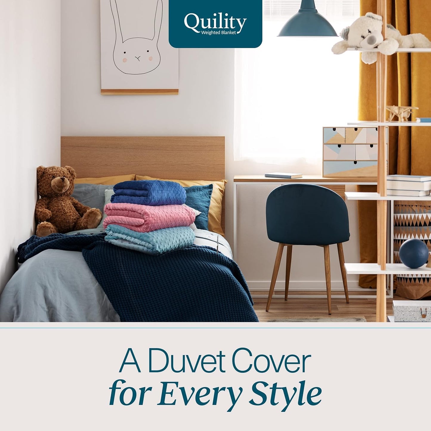 Quility Weighted Blanket for Kids and Toddlers - Twin Size (48" x 72"), Grey (Like New)