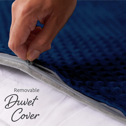 Quility Weighted Blanket for Adults, 48"x72" 15 lbs - Navy Cover & Grey Cotton (Used)