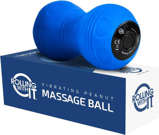 Rolling With It Vibrating Peanut Massage Ball with 4 Intensity Levels, Blue (Used)