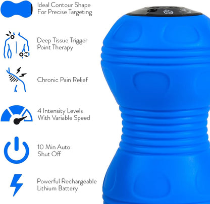 Rolling With It Vibrating Peanut Massage Ball with 4 Intensity Levels, Blue (Used)