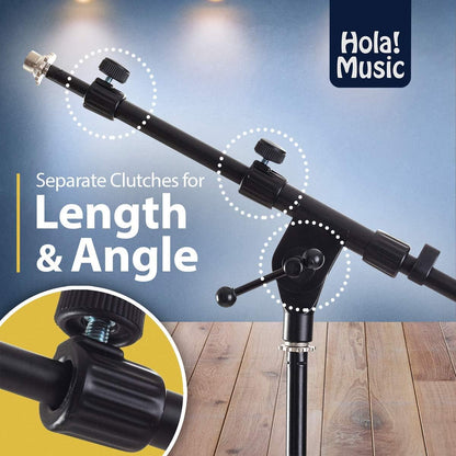 Hola! Music Mic Stand w/Adjustable Height, Low Profile (Kick Drum) (Like New)