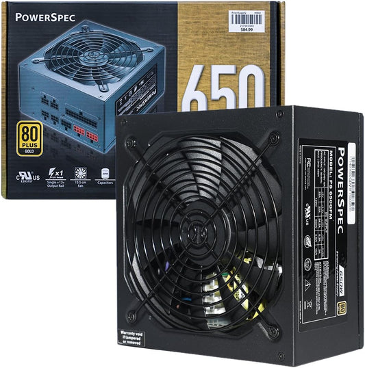 Unknown PowerSpec 650 Watt 80 Plus Gold Fully Modular ATX Power Supply (Used)