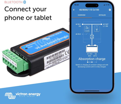 Victron Energy VE.Bus Smart Dongle w/ Bluetooth Accessory & Voltage Temp Sensor (Like New)