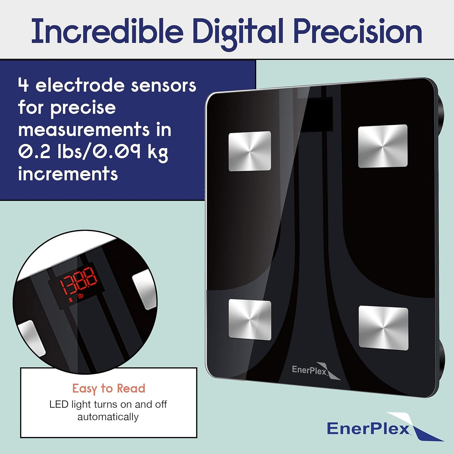 Enerplex Fit 2020 Digital Smart Body BMI Weight Scale for Health Led Monitor (Like New)