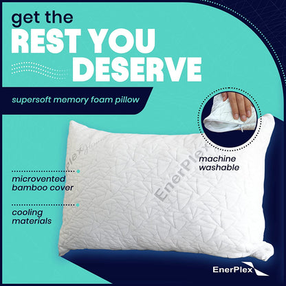 EnerPlex Memory Foam Pillows, Adjustable, CertiPUR-US Certified King - Pack of 1 (New)