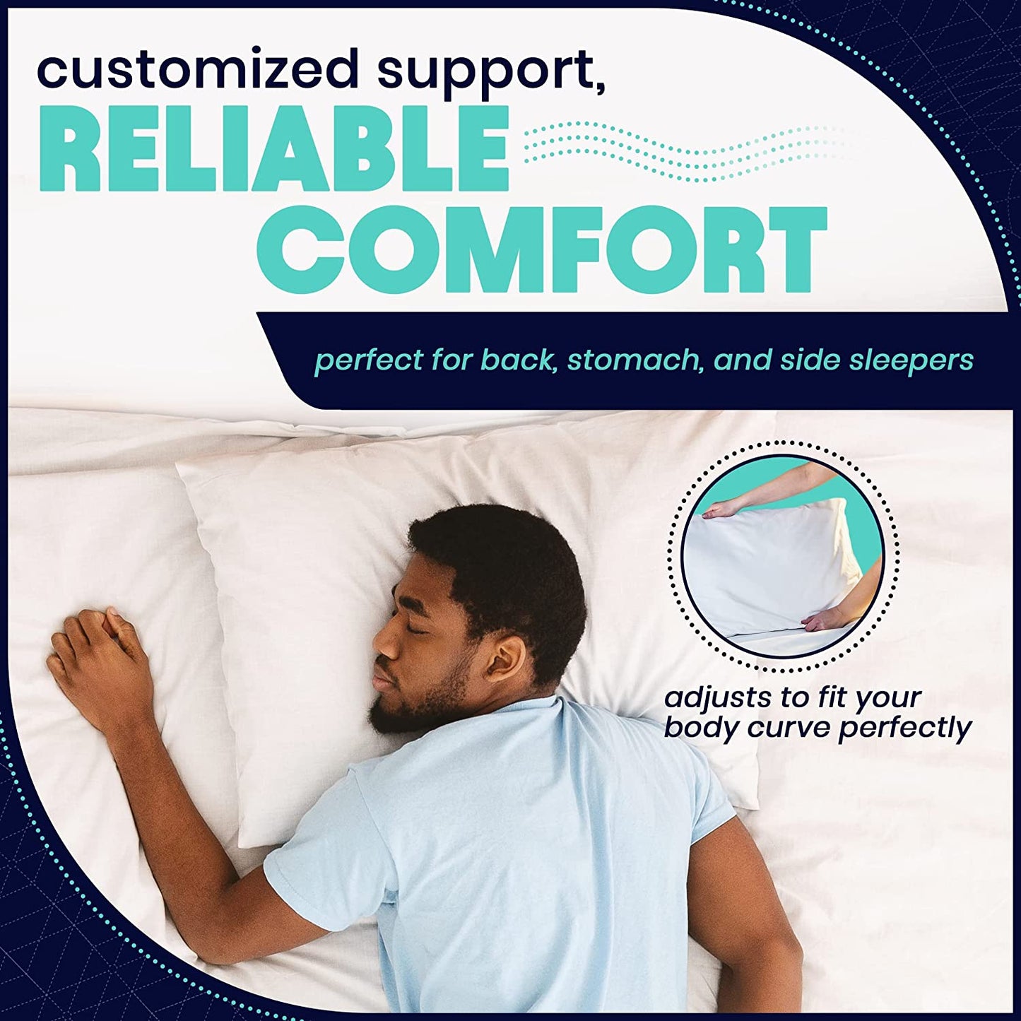 EnerPlex Memory Foam Pillows, Adjustable, CertiPUR-US Certified King - Pack of 1 (New)