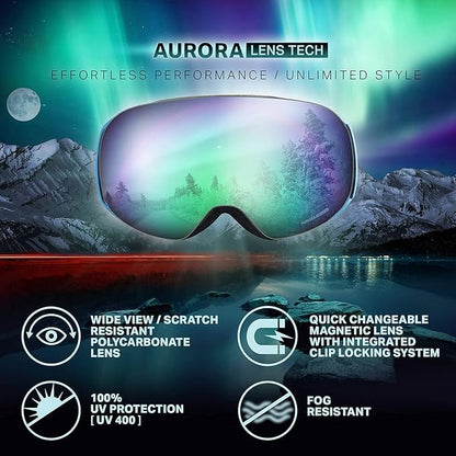 Wildhorn Roca Snowboard & Ski Snow Goggles Lens, Adult - Stone Gray/Silver (Like New, Damaged Retail Box)
