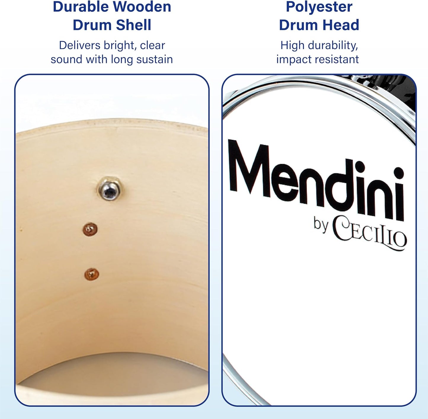 Mendini by Cecilio 3-Piece 13" Junior Drum Set with Cymbal, Sticks & Seat Black (Like New, No Retail Box)