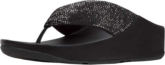 FitFlop Twiss Crystal Toe-Post Lightly Padded Casual or Dressy Sandal for Women (Used)