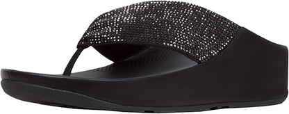FitFlop Twiss Crystal Toe-Post Lightly Padded Casual or Dressy Sandal for Women (Used)