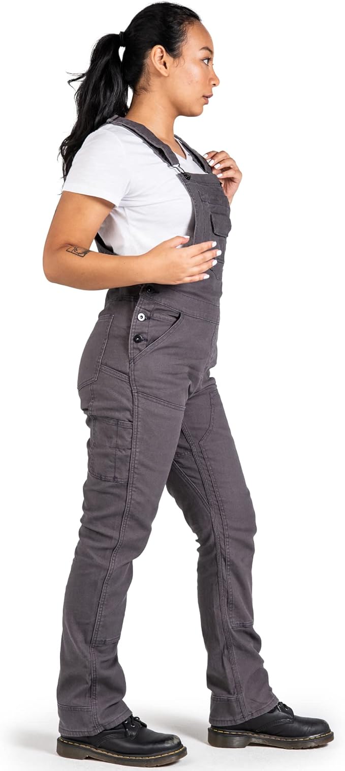 Dovetail Workwear Women's Freshley Overall, 13 Pocket, Grey Canvas - Size 6 Long (Like New)
