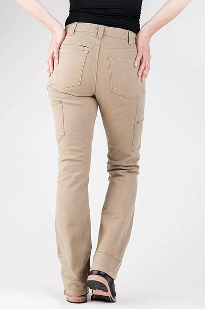 Dovetail Workwear Britt Utility Women's Cargo Pant, Natural Canvas, 8 Extra Long (Like New)